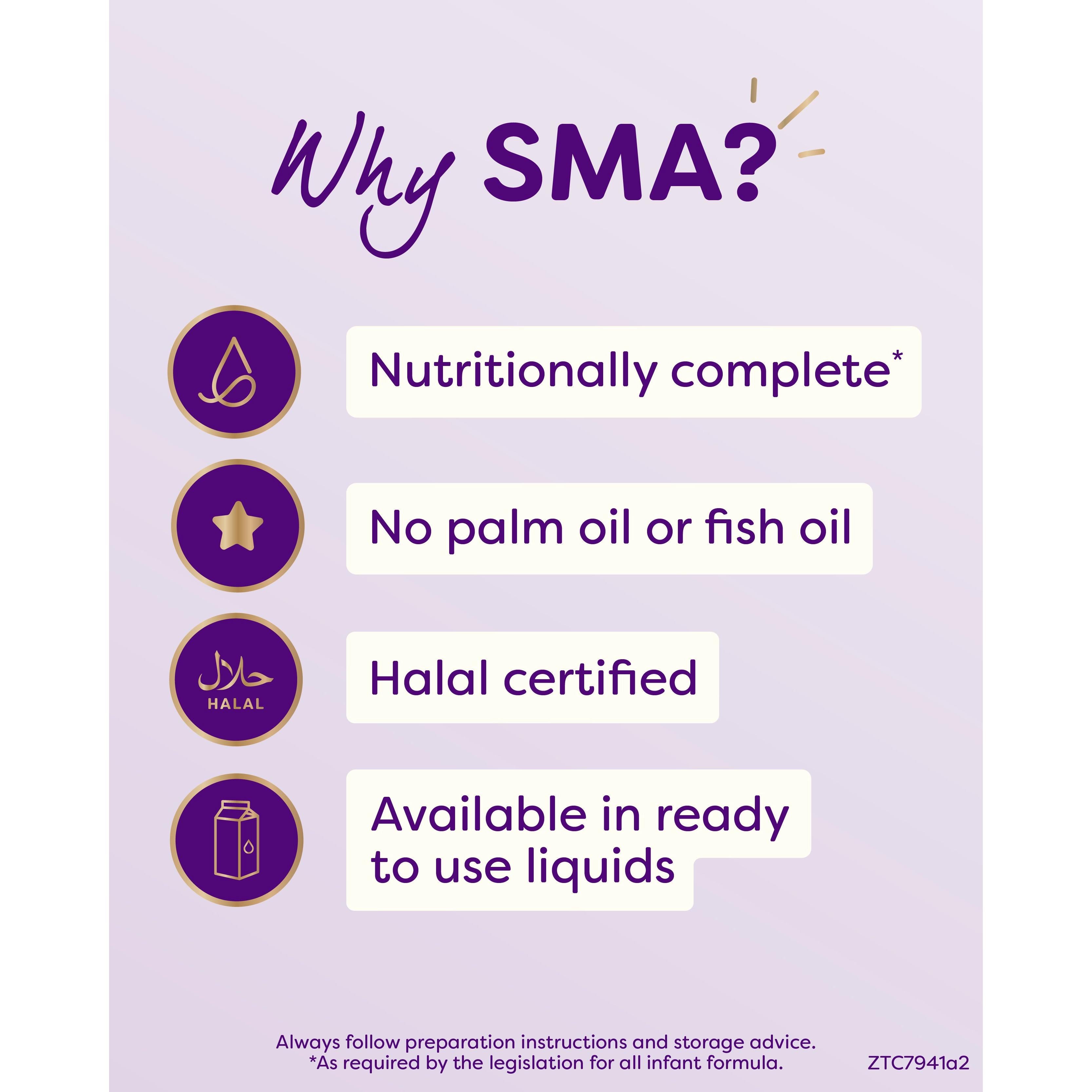 SMA First Infant ready-to-feed baby milk 6 x 200ml, UK version