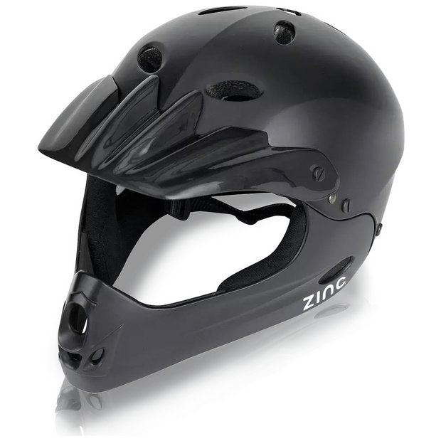 Zinc full face bike helmet for kids black (British brand)