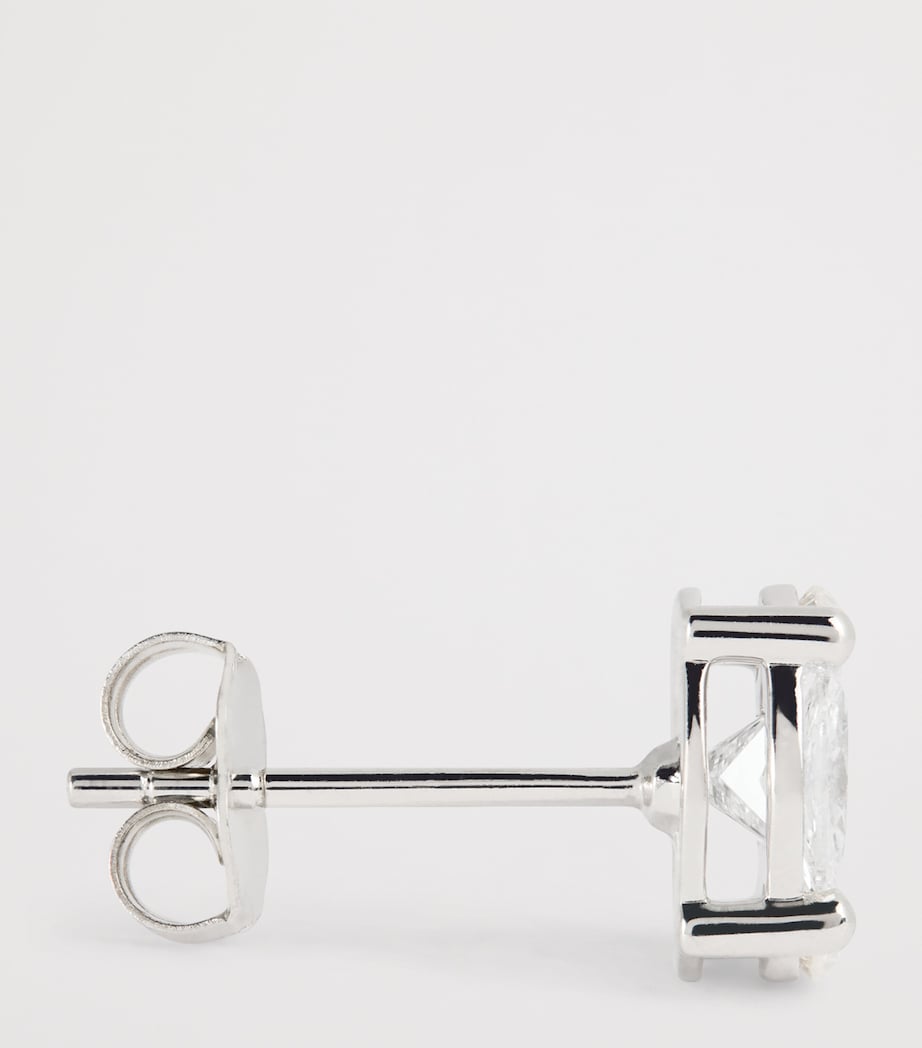 Harrods white gold diamond stud earrings 0.80ctw, UK version