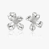 MUCHV silver gardenia flower earrings, UK version