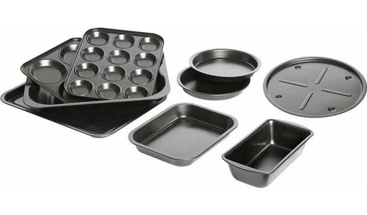 مجموعة أدوات خبز فولاذية من Argos Home مكونة من 9 قطع، علامة تجارية بريطانية