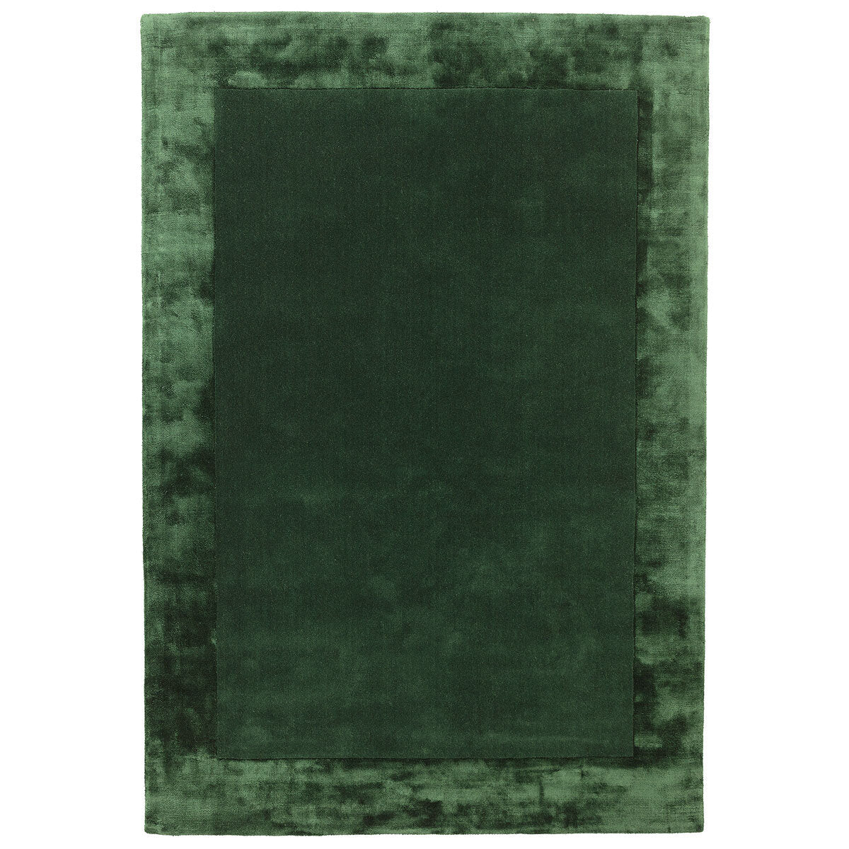 Asiatic green hand woven wool viscose rug - British product
