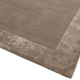 Asiatic taupe rug wool viscose blend handwoven, imported from the UK