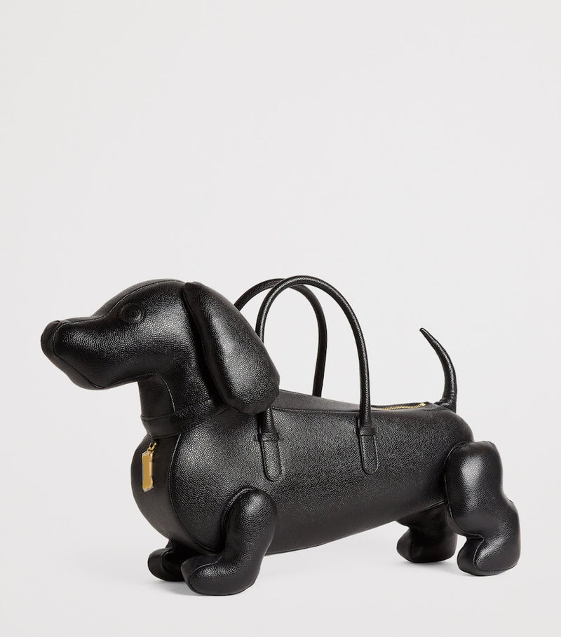 Thom Browne Leather Hector top-handle bag with dog shape, imported from the UK
