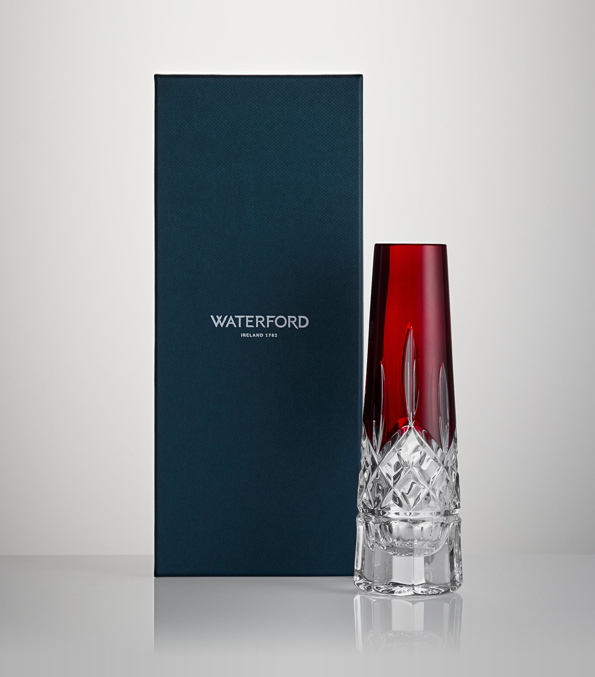 Waterford Crystal red bud vase 18cm (British brand)