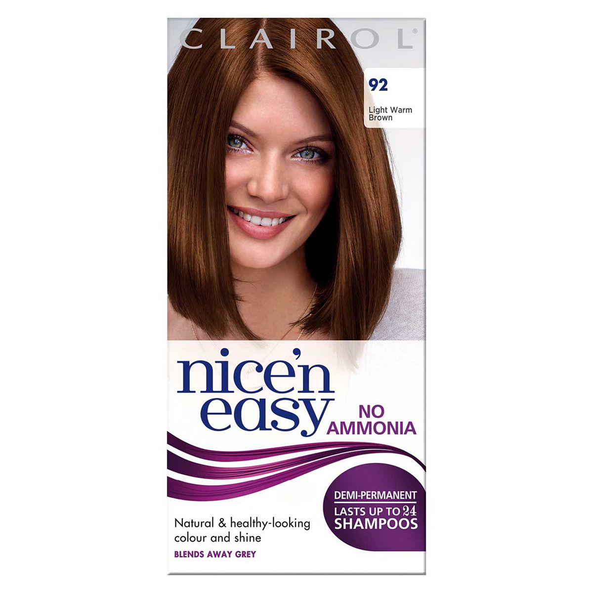 Clairol Nice'n Easy No Ammonia Semi-Permanent Hair Dye 92 Light Warm Brown GOODS Boots   