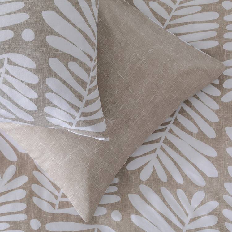 Habitat cotton bedding set single duvet cover brown foliage (British brand)