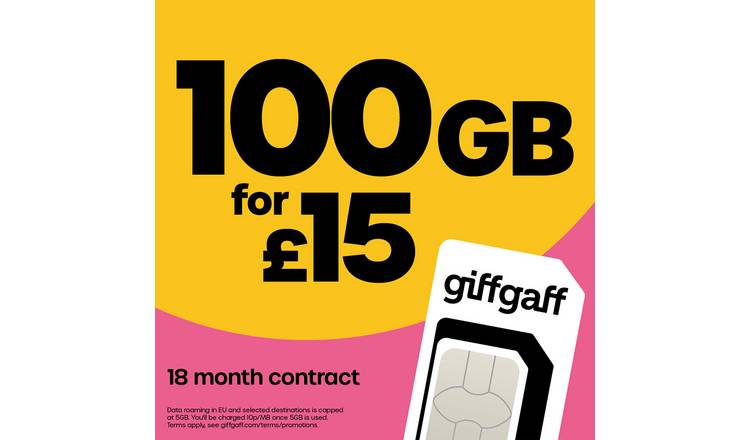 giffgaff 100GB SIM card, UK version