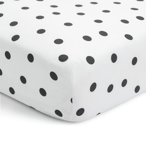 Argos Home mono spot printed fitted sheet single - British product