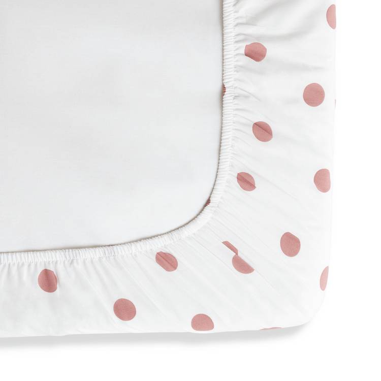 Argos Home pink spotted fitted sheet single, UK version