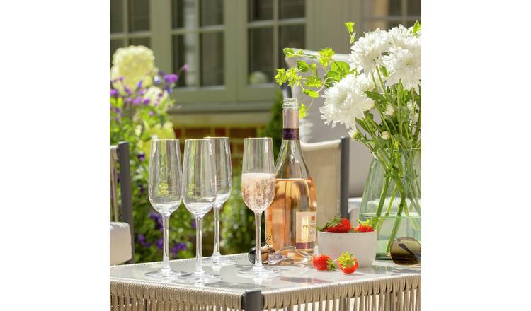 Habitat plastic gold rim prosecco glasses pack of 4, UK version