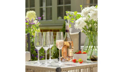 Argos Habitat Plastic Gold Rim Prosecco Glass - Pack of 4- Buy online at McGrocer