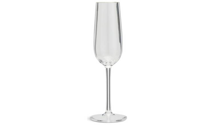 Habitat plastic gold rim prosecco glasses pack of 4, UK version