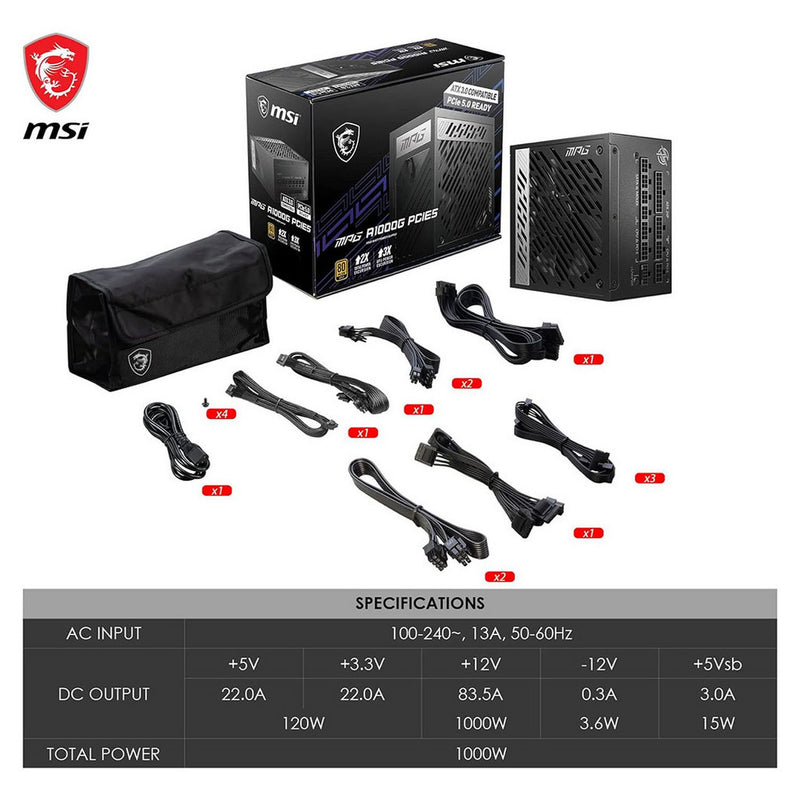 MSI MPG A1000G PCIE5 power supply 1000W (British brand)