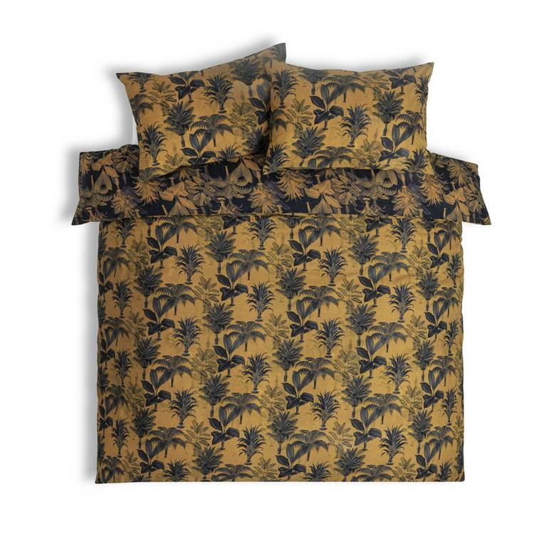 Habitat palm print mustard bedding set single (British brand)