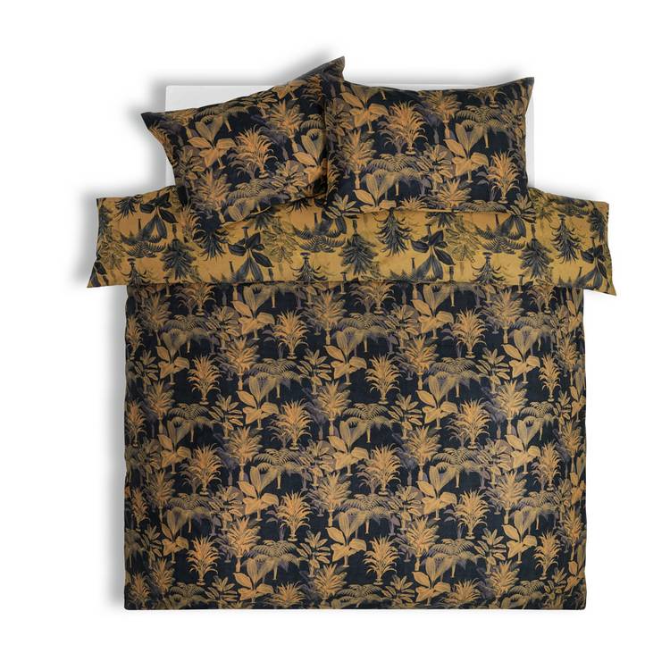Habitat palm print mustard bedding set single (British brand)