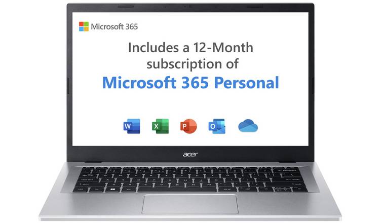 Acer Aspire 3 14in laptop i3 4GB 128GB Silver - British product