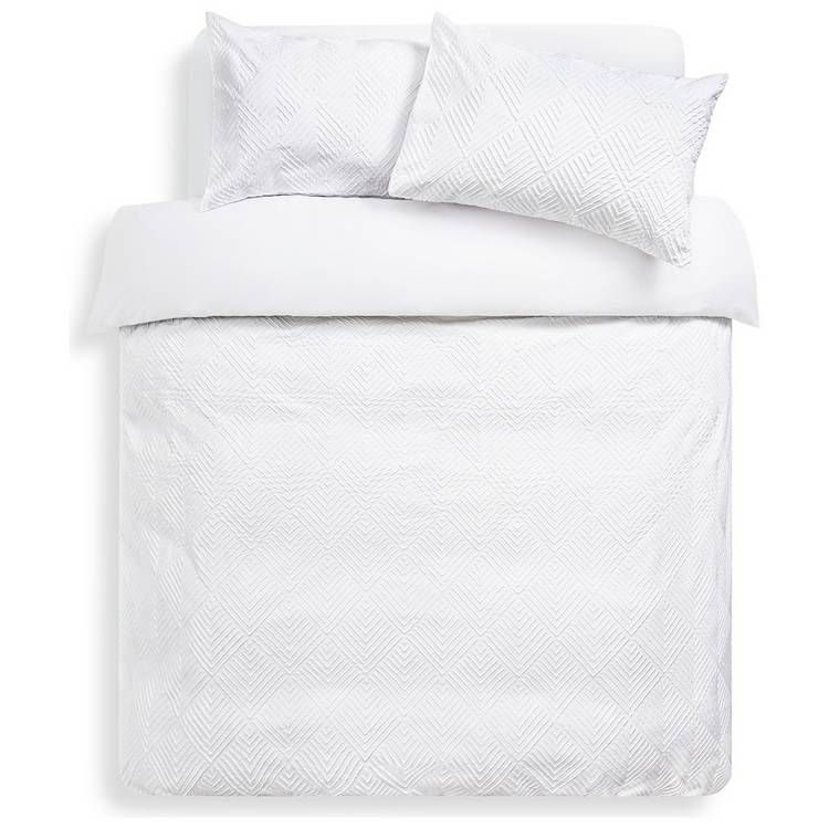 Argos Home textured white bedding set single - British product