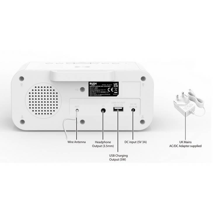 Bush DAB clock radio white - British product