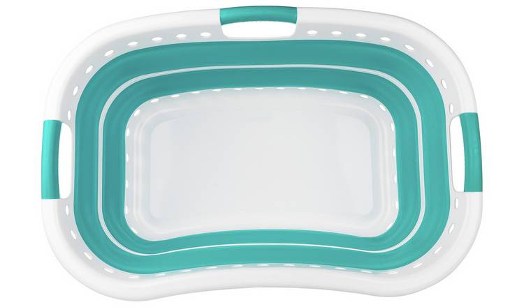 Beldray collapsible laundry basket in aqua 37 litres (British brand)