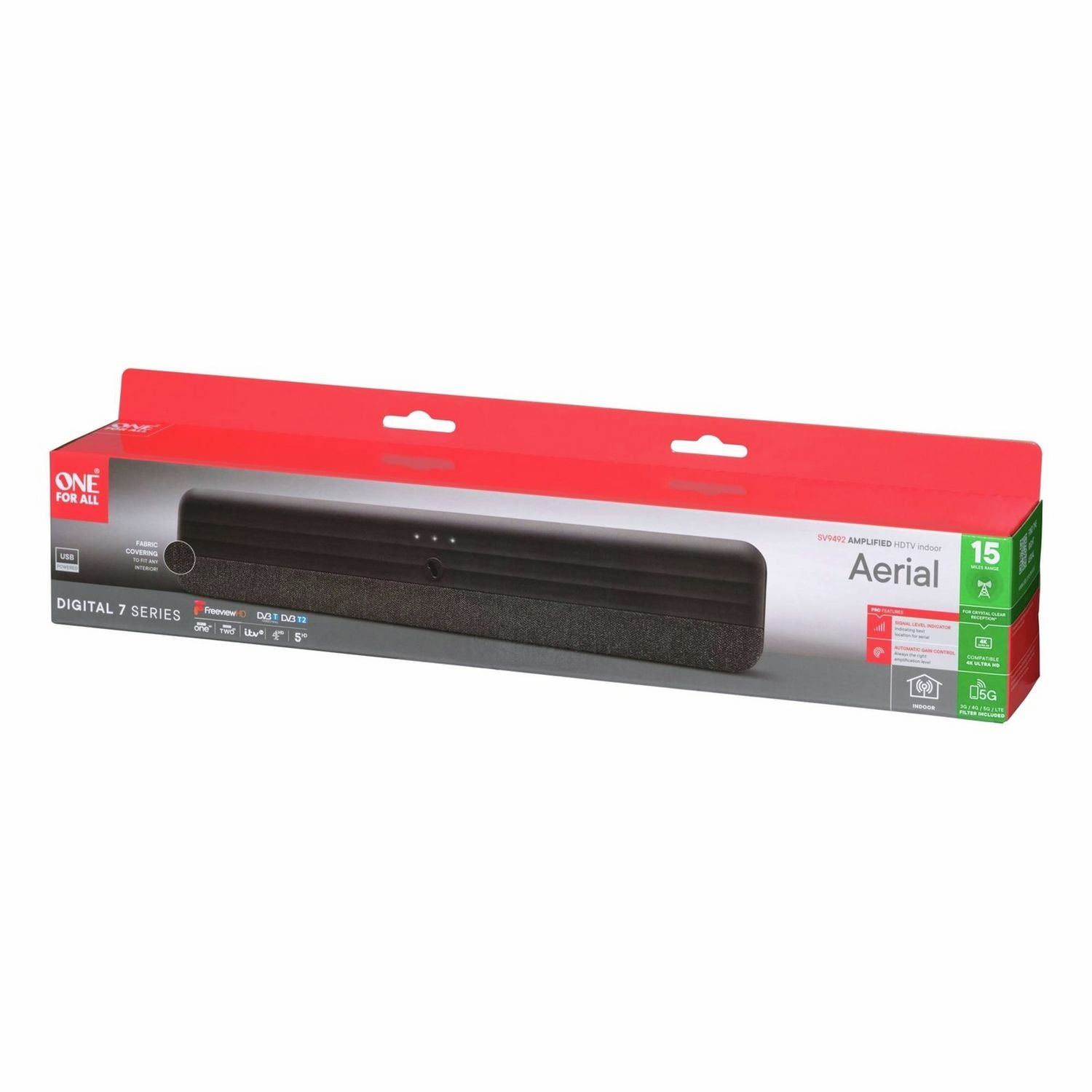 One For All SV9492 amplified indoor TV aerial, imported from the UK
