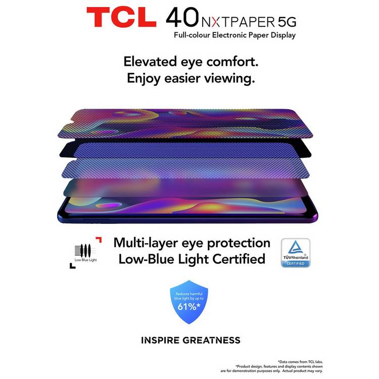 TCL smartphone 40 NXTPAPER 5G black 256GB, imported from the UK