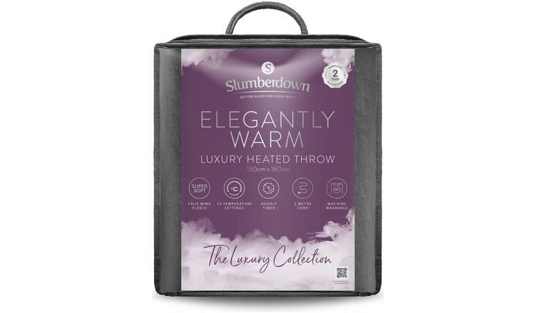 Slumberdown luxury heated throw charcoal, UK version