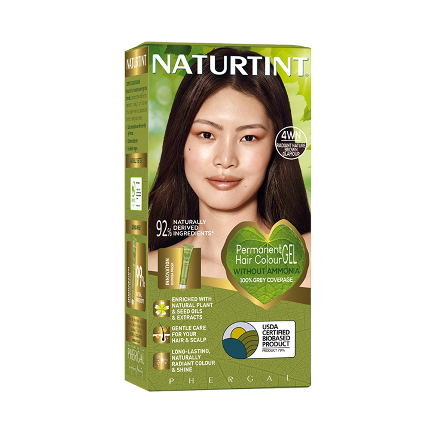 Naturtint hair colour 4WN Radiant Brown, imported from the UK