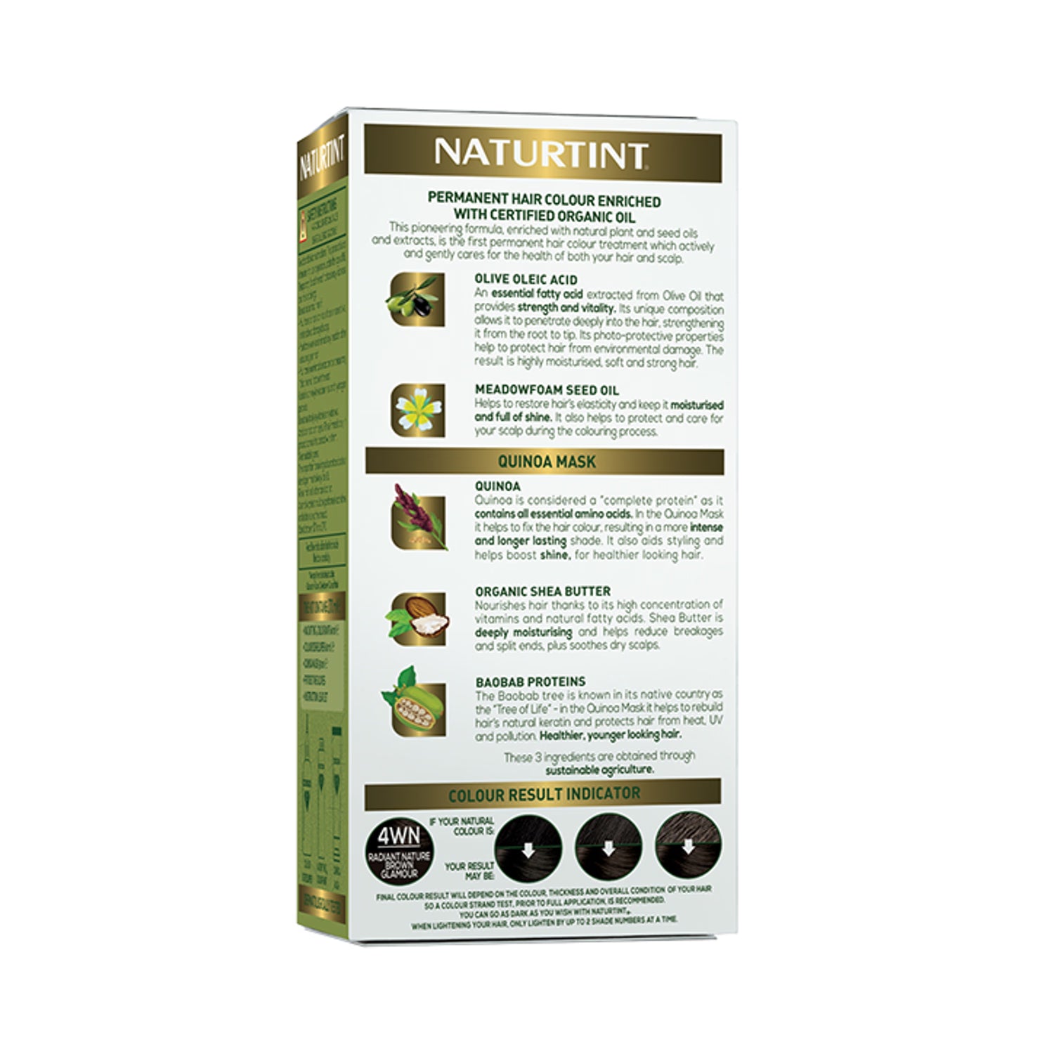 Naturtint hair colour 4WN Radiant Brown, imported from the UK