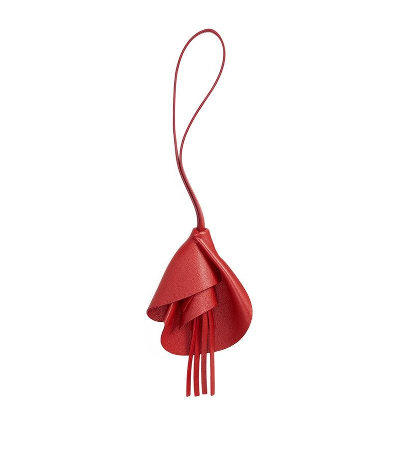 Lambskin Floral Bag Charm