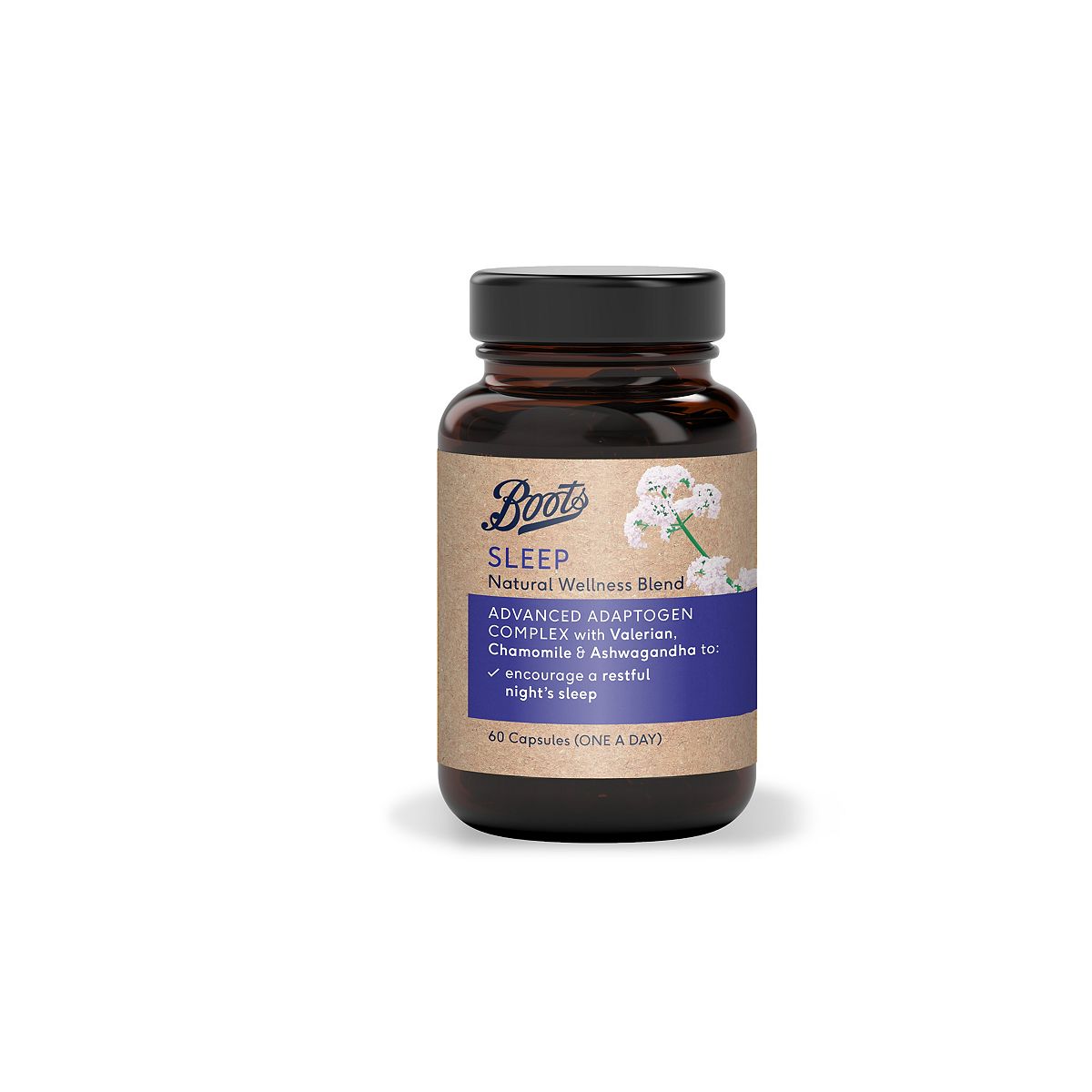 Boots Sleep Natural Wellness Blend Food Supplement 60 Capsules Sleep & Relaxation Boots   