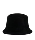 Prada shearling bucket hat with iconic Triangle logo, imported from the UK