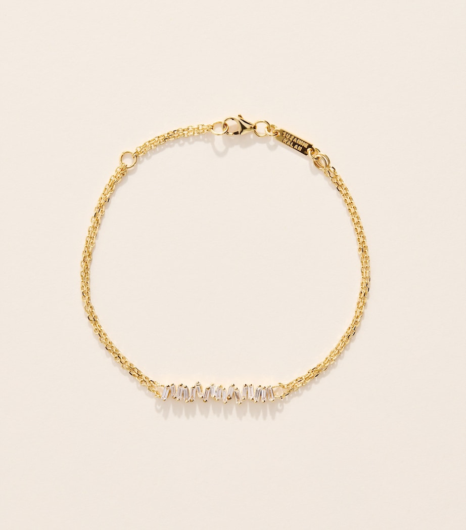 Suzanne Kalan yellow gold diamond classic bar bracelet - British product