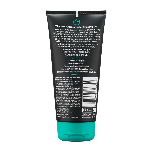 King of Shaves antibacterial clear shaving gel 175ml - British product