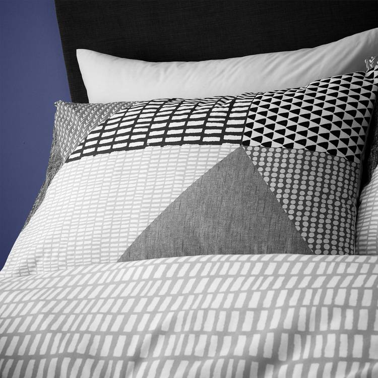 Catherine Lansfield bedding set Geo Grey White single - British product