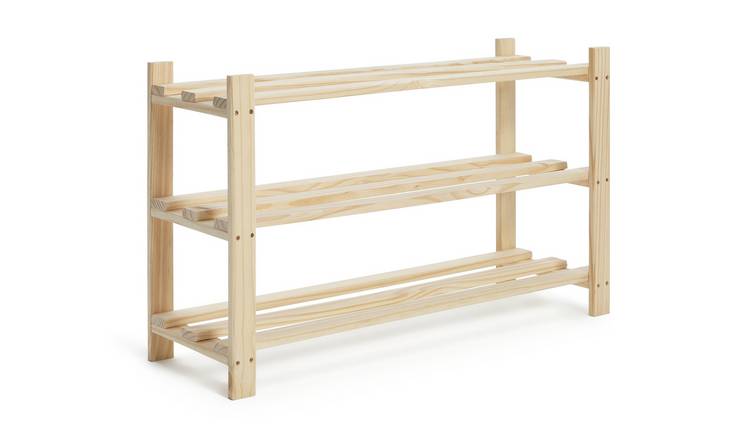 Argos Home Karee 3 shelf shoe storage rack pine - British product