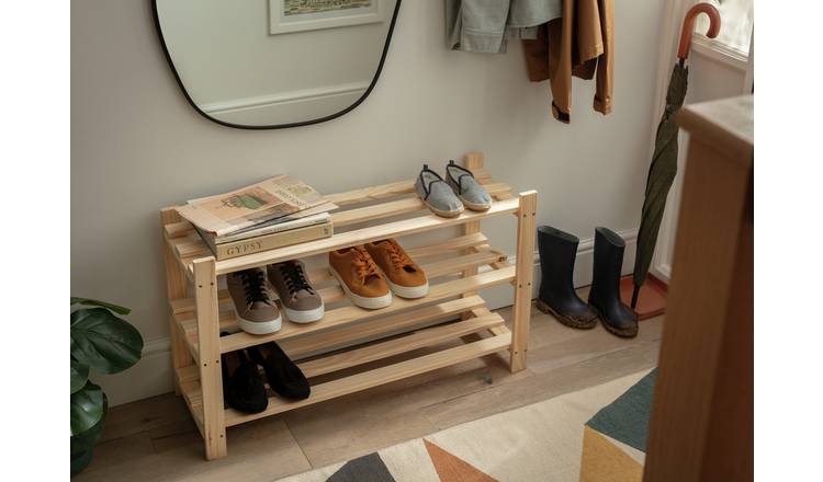Argos Home Karee 3 shelf shoe storage rack pine - British product