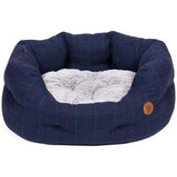 Petface midnight blue tweed oval dog bed medium - British product