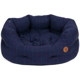 Petface midnight blue tweed oval dog bed medium - British product