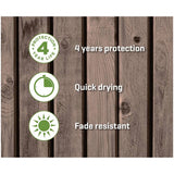 Johnstone's garden paint Deep Oak 2.5L, imported from the UK