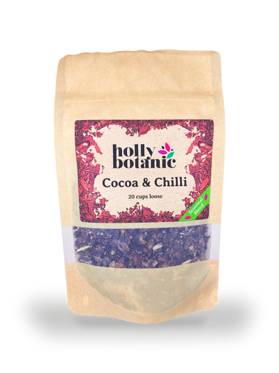 Holland & Barrett Holly Botanic Cocoa & Chilli Herbal Tisane 20 Cup Loose- Buy online at McGrocer