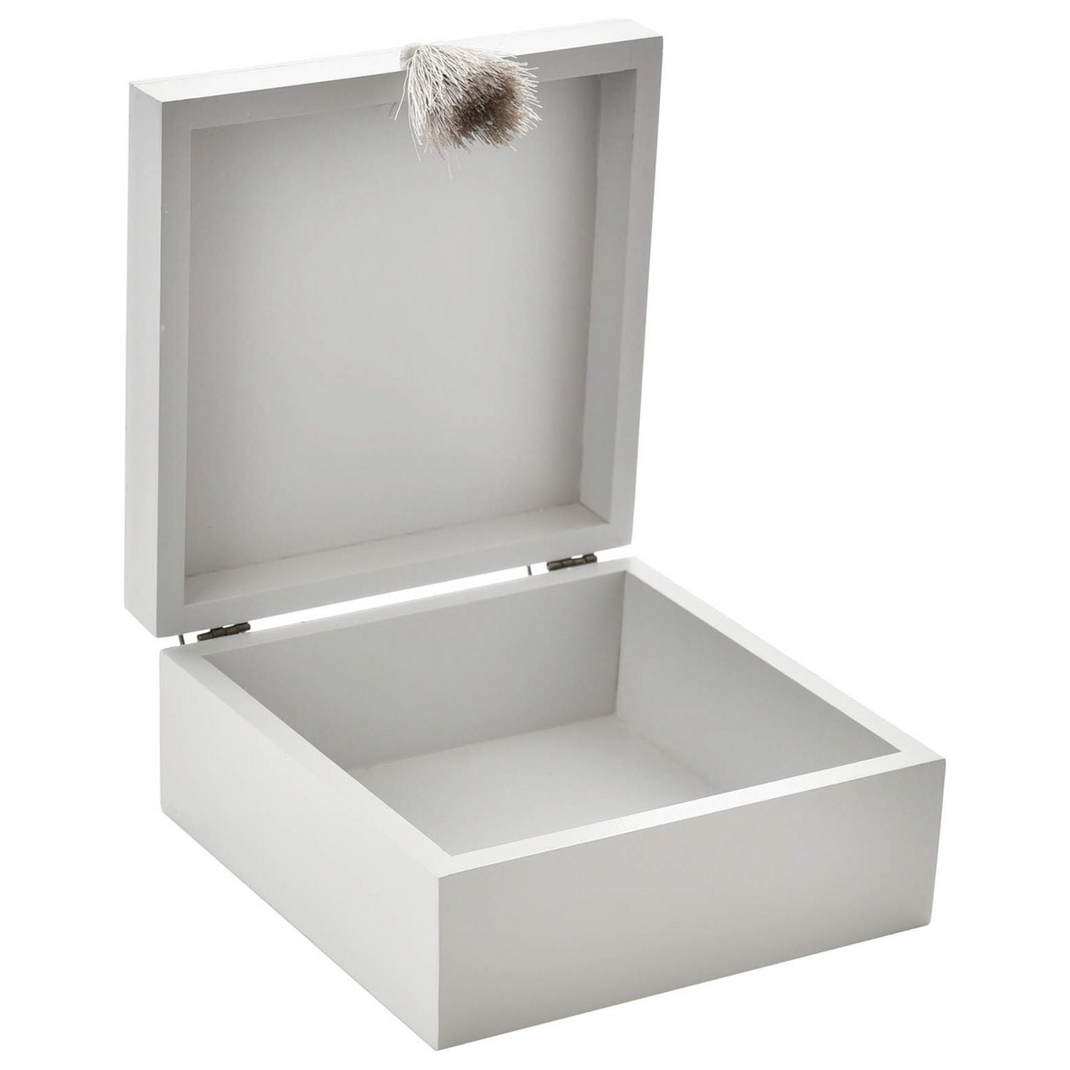 Bambino white wooden keepsake box with silver moon wording, imported from the UK