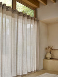 French Connection natural linen stripe eyelet curtain - British product