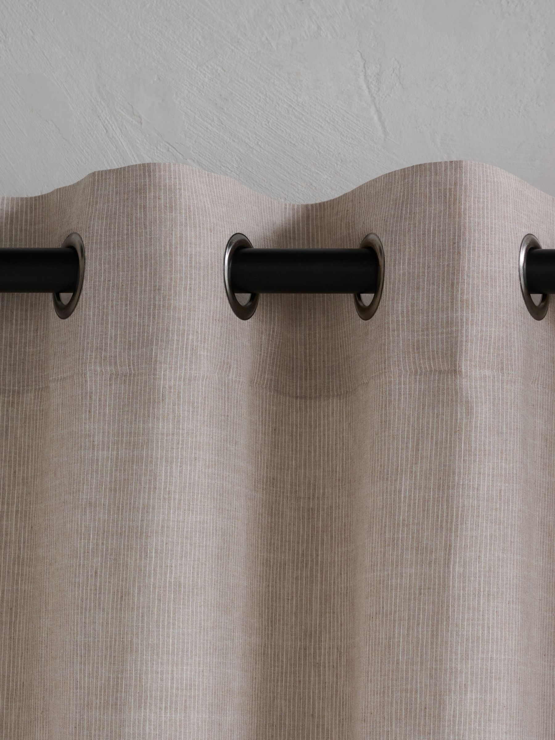 French Connection natural linen stripe eyelet curtain - British product