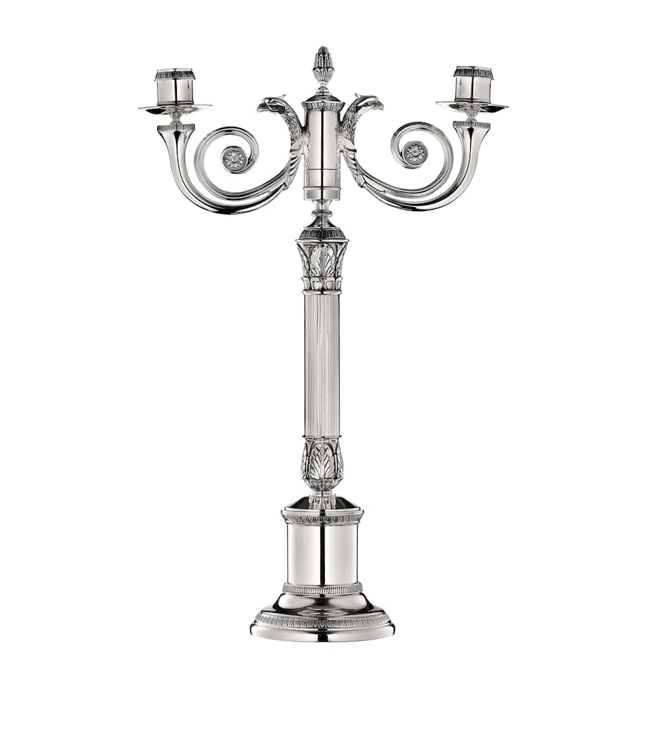 Christofle silver-plated Malmaison candelabra - British product