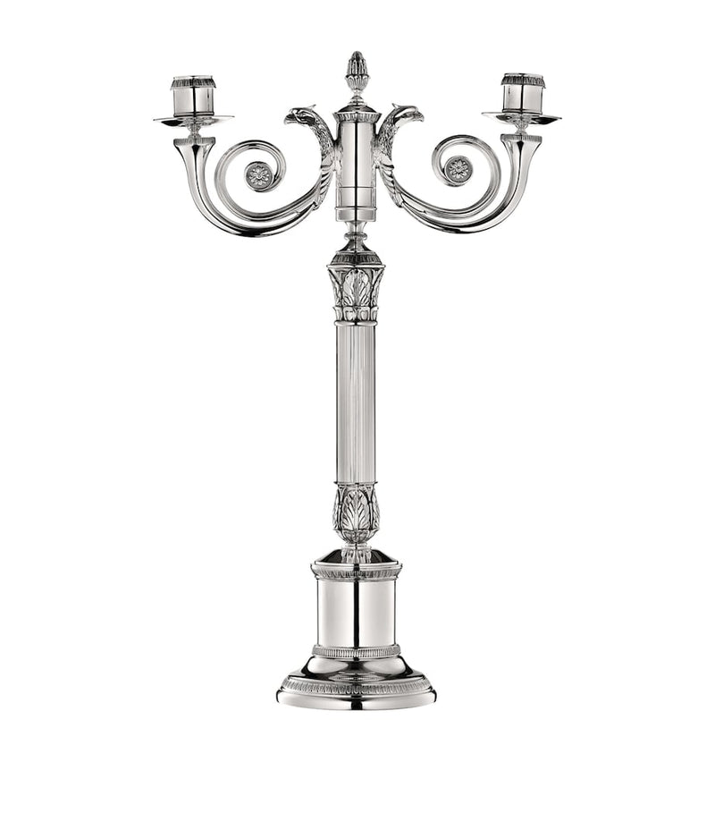Christofle silver-plated Malmaison candelabra - British product