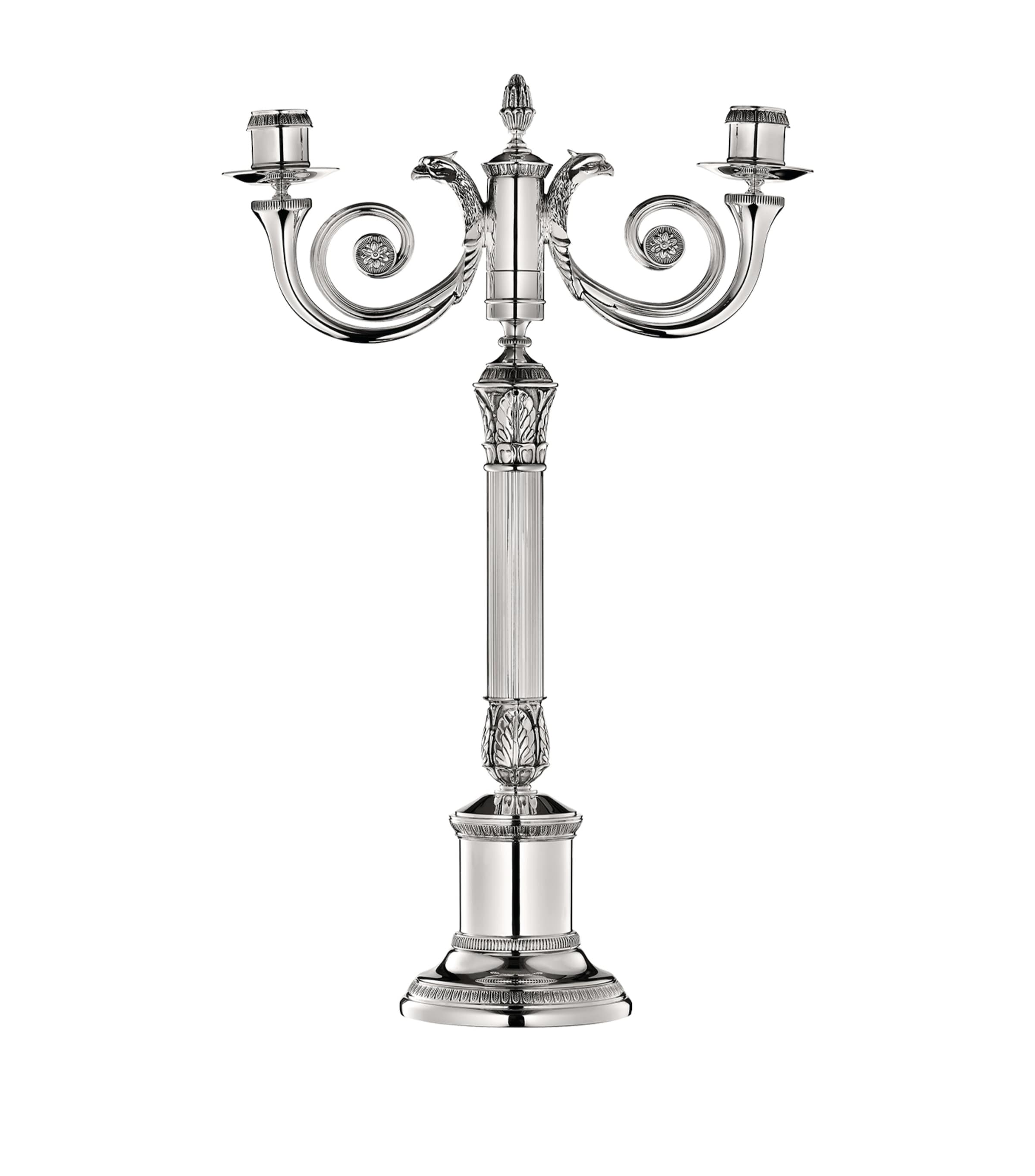 Christofle silver-plated Malmaison candelabra - British product