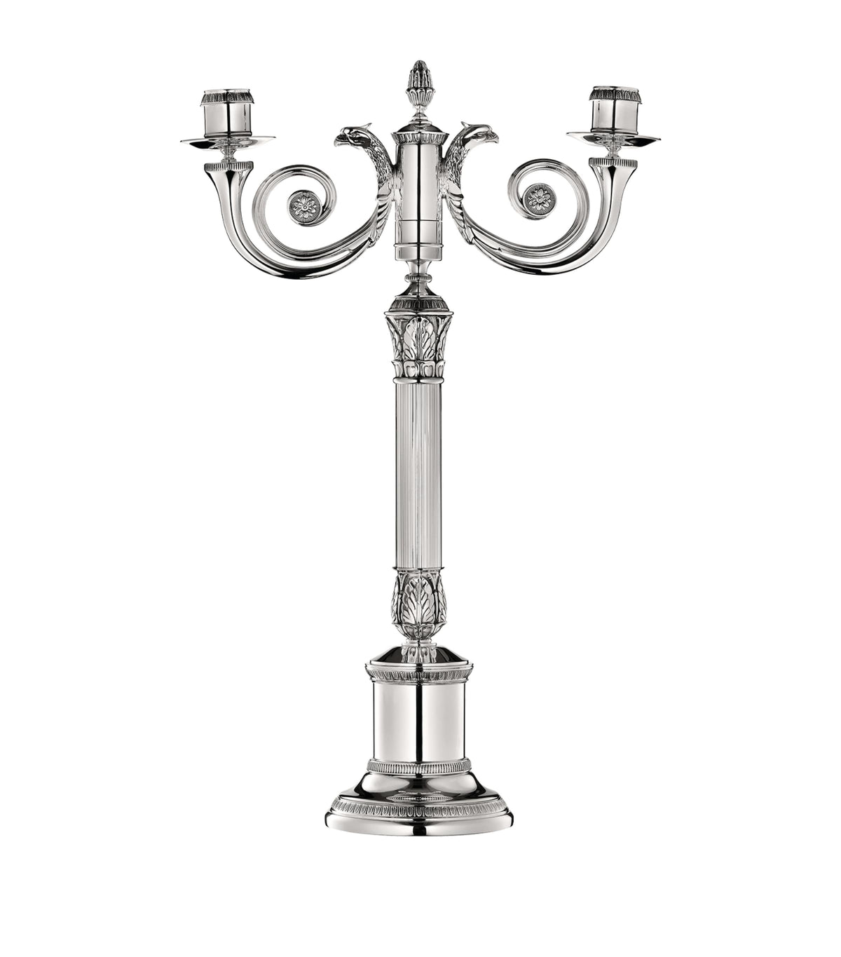 Christofle silver-plated Malmaison candelabra - British product