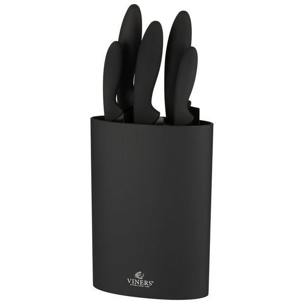 Viners 6 piece squared tip knife block set - British product
