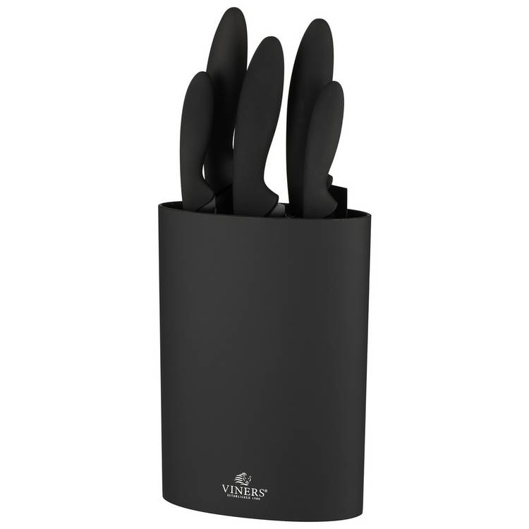 Viners 6 piece squared tip knife block set - British product
